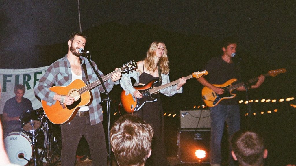 Trailfire on a small stage at night